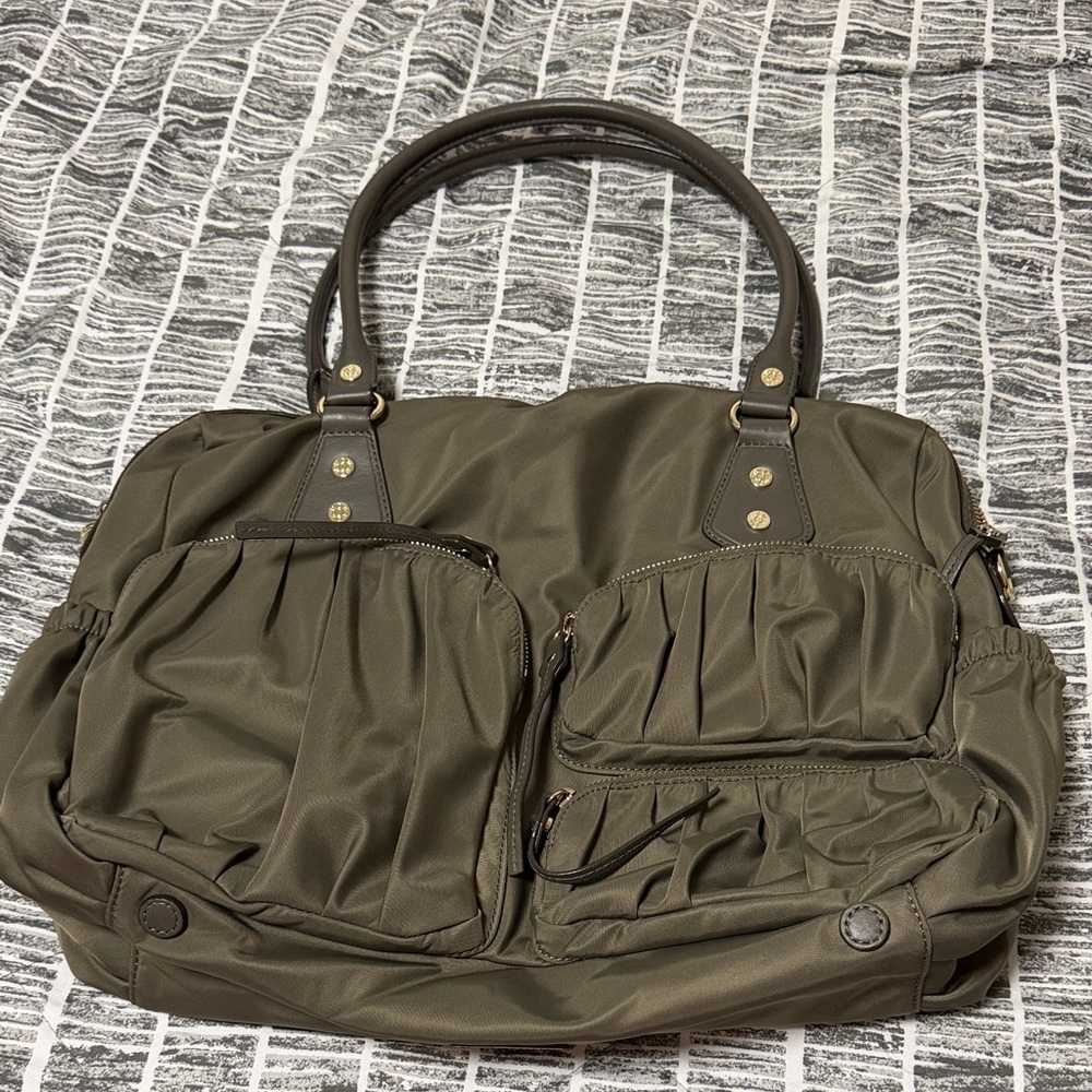 MZ Wallace Olive Green Nylon Tote Handbag